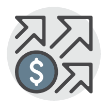 arrows and money icon