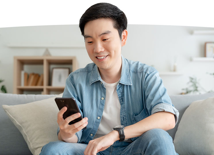 Man looking at phone