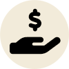 Hand holding dollar sign