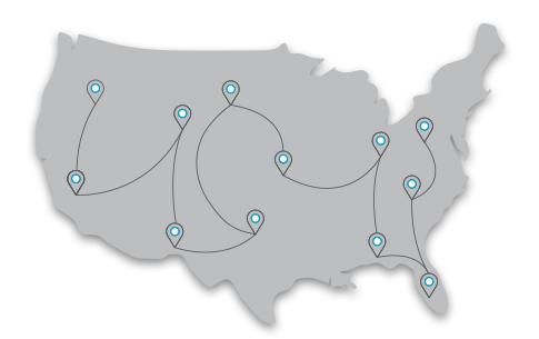 Map with location points