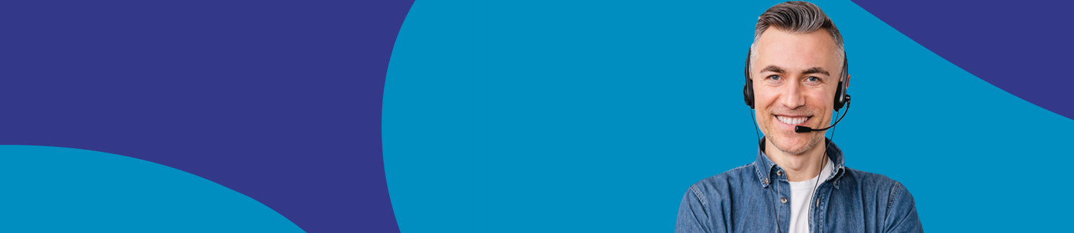 Subheader man with headset