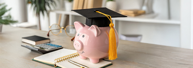 piggy bank with a cap