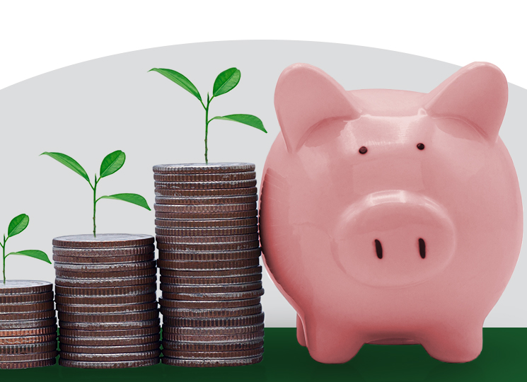 piggy bank with coins